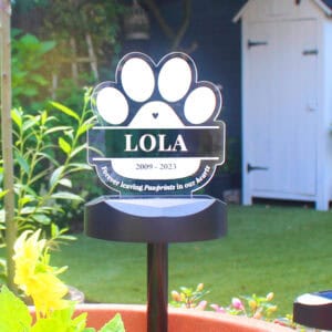 Personalised Dog Memorial Solar Light for Lola.
