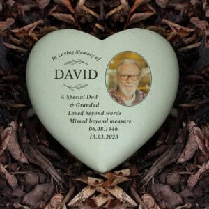Memorial Heart Dog Ornament with Photo for David.