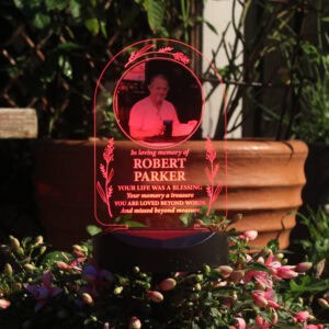 Customised solar light memorial for a beloved dog, perfect for honouring your pet's memory.