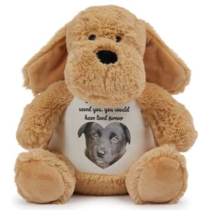 Dog Memorial Teddy Bear - Custom Photo & Text